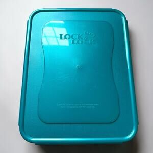Lock & Lock Food Storage Divided Container Teal Airtight 91oz Rectangle Prep